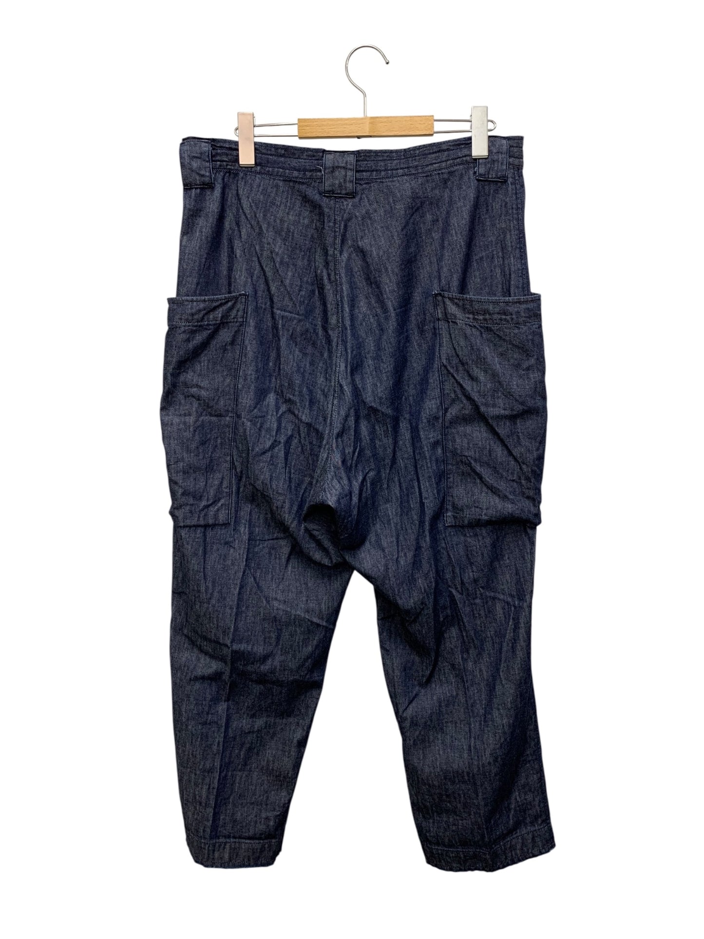 ヨウジヤマモト 6oz TWILL DENIM B POCKET DETAIL PANTS FP-P66-005 デニムパンツ 1 ブルー 裾ダメージ加工 ドローコード ITDJ8UEWR87G 【SALE】