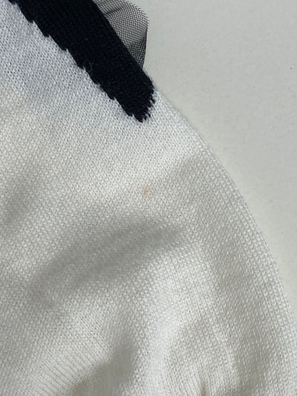 エムズグレイシー 418623 カーディガン 38 ブラック リボン オーガンジー パフスリーブ IT7YJZDWCD72