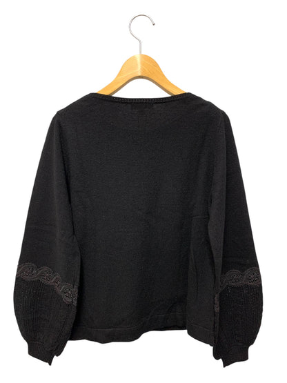 トッカ 664-5 KR セーター M ブラック カシミア混 パール レース IT7CVBUFVMZ8 【SALE】