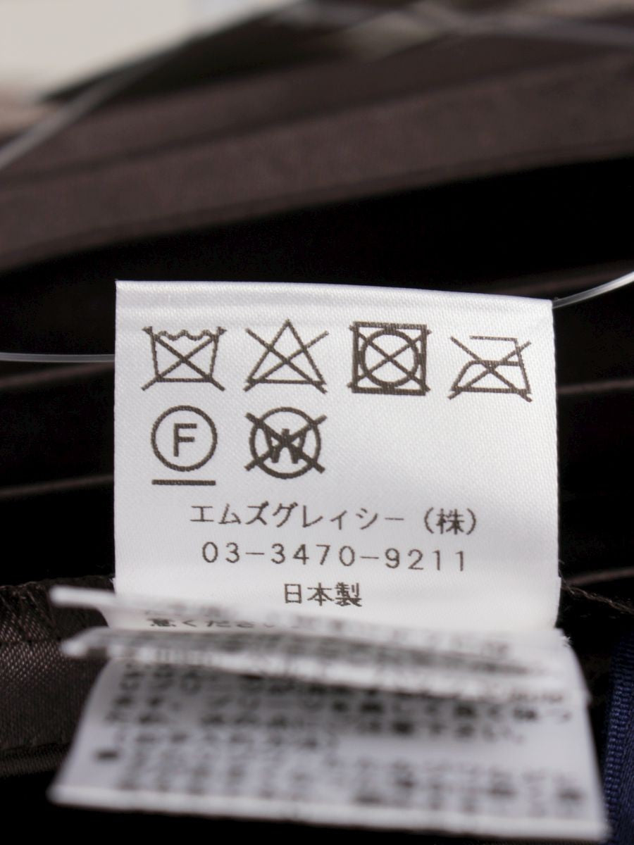 エムズグレイシー 117509 スカート 38 ブラウン プリーツ チェック チュール レイヤード ITXI03EFMVBR