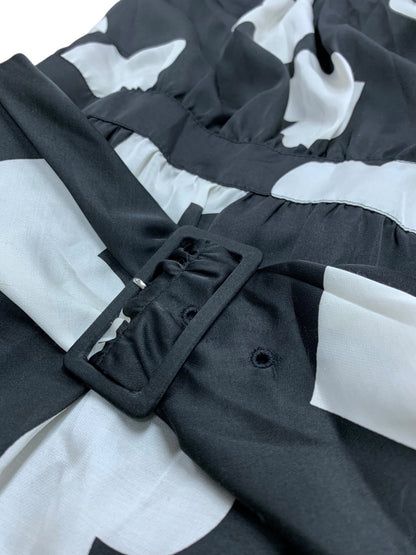 エムズグレイシー 021358 ワンピース 40 ブラック ハート バルーン IT9O96PBLOVC