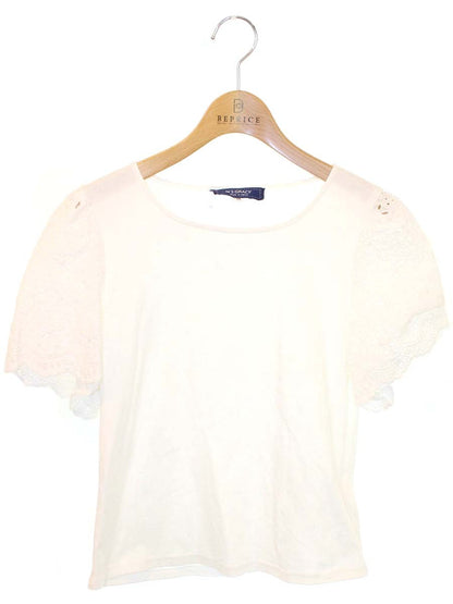 エムズグレイシー 015325 トップス 38 ホワイト 花 レース ITEOJXILYJCG