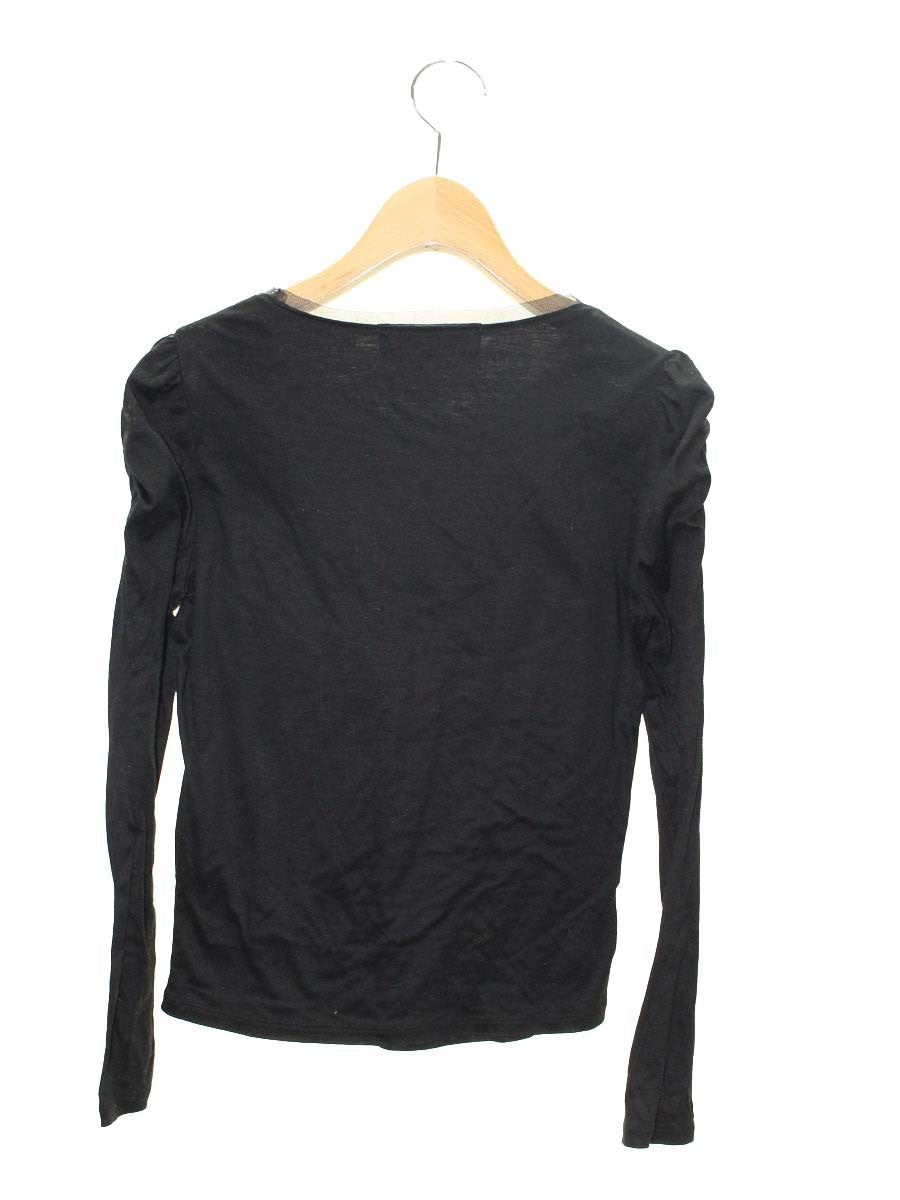 エムズグレイシー 525515 Tシャツ カットソー 38 ブラック フラワーモチーフ ビジュー IT16UL6YYL4E