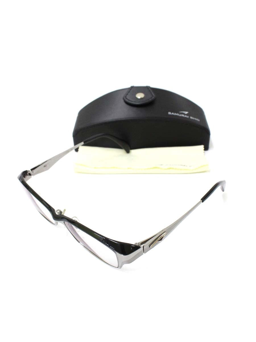 サムライ翔 SS-J204 メガネ ブラック/シルバー メタルフレーム スクエア ITSOT939XU6G