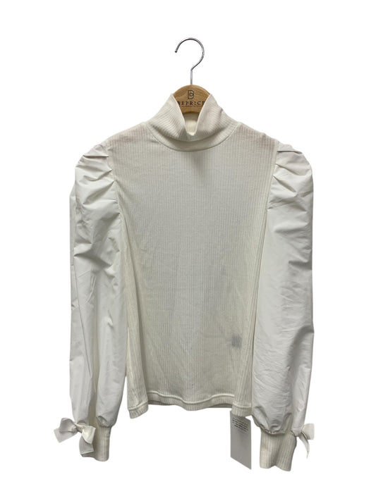 エムズグレイシー 袖ふんわりカットソー 515517 38 ホワイト パフスリーブ リボン ITD4XR79SXXC