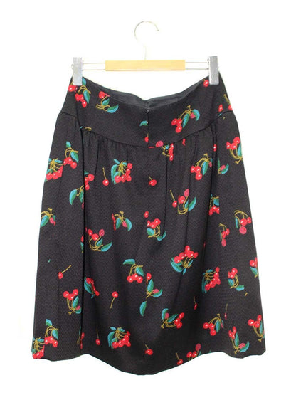 エムズグレイシー Cherry Skirt 817558 スカート 38 ブラック ITTERA9P30CO