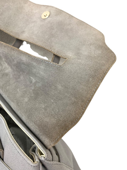 ラシット レザーフラップトートバッグ CE-1033 グレー コットン ドビーキャンバス ITPJ17BWJ8CG