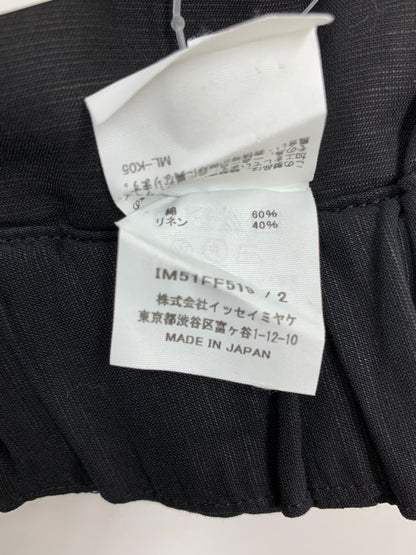 イッセイミヤケ IM51FF519 リネン混パンツ 2 ブラック ITEJ4FHH47WG