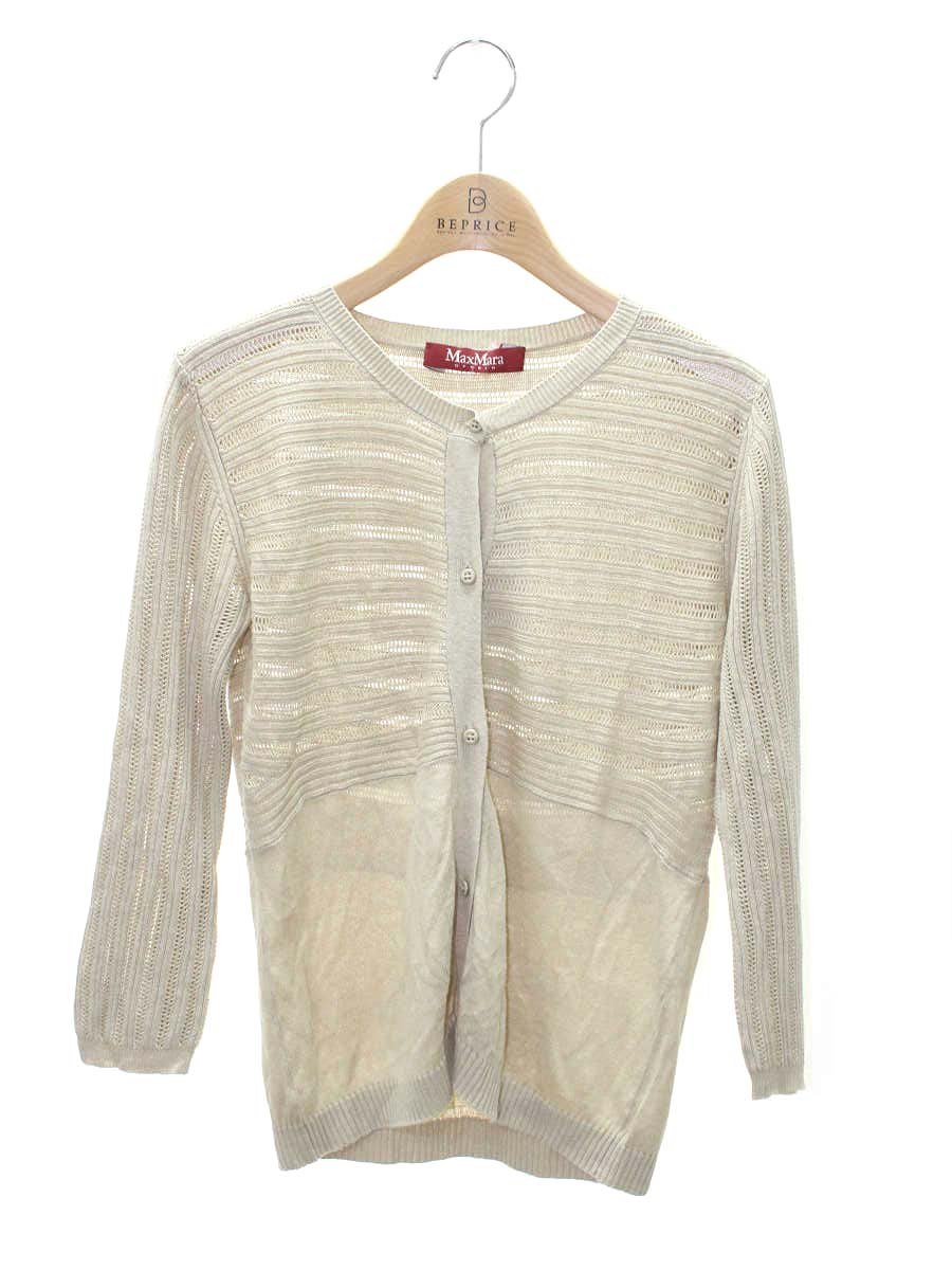 マックスマーラステュディオ 634107410750 カーディガン S ベージュ ITF61MSBSGH1