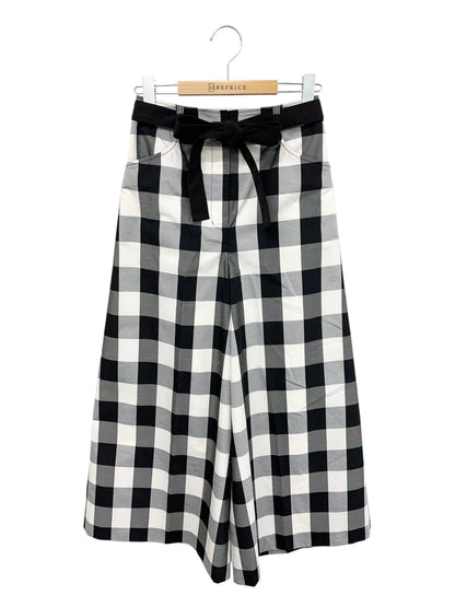 エムズグレイシー 116318 パンツ 38 ブラック ギンガムチェック ITXCUJR1V3T4