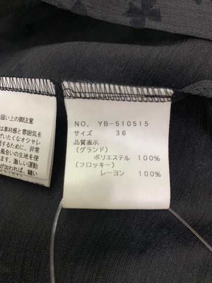 エムズグレイシー リボン柄フロッキー 510515 ブラウス 36 ブラック ITGD8TN75BD0