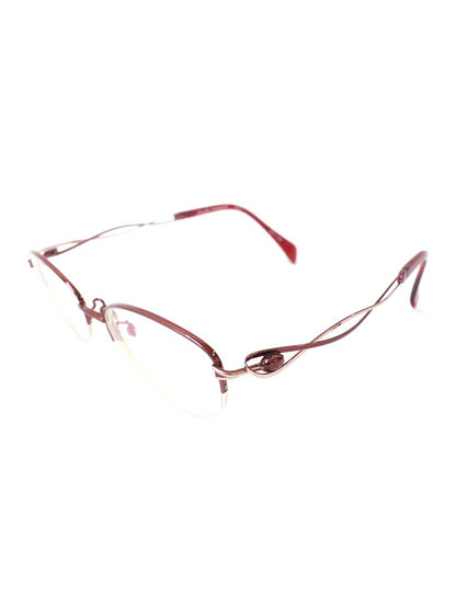 ラインアートシャルマン XL1650 メガネ レッド メタルフレーム ハーフリム オーバル ITJM9R8R7GBW 【SALE】