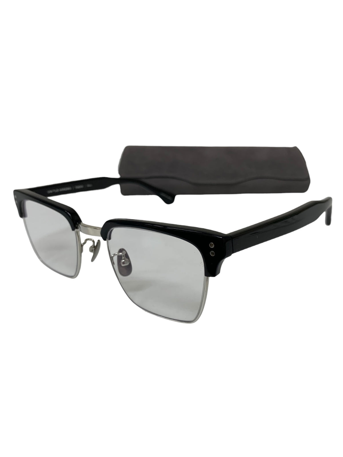 ユナイテッドアローズ 【別注】 KANEKO OPTICAL（金子眼鏡） Mont メガネ シルバー/ブラック コンビ フルリム サーモントブロー ITSEJJUPFWHE