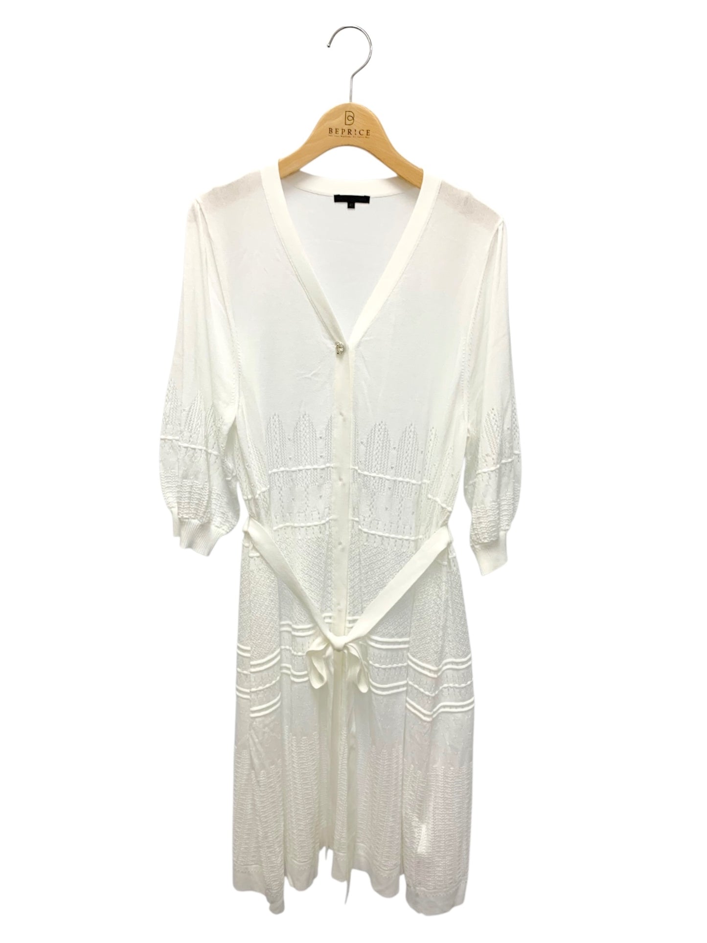 トゥービーシック W5F09-169-02 カーディガン 42 ホワイト ロング ITQAPUM83QA2