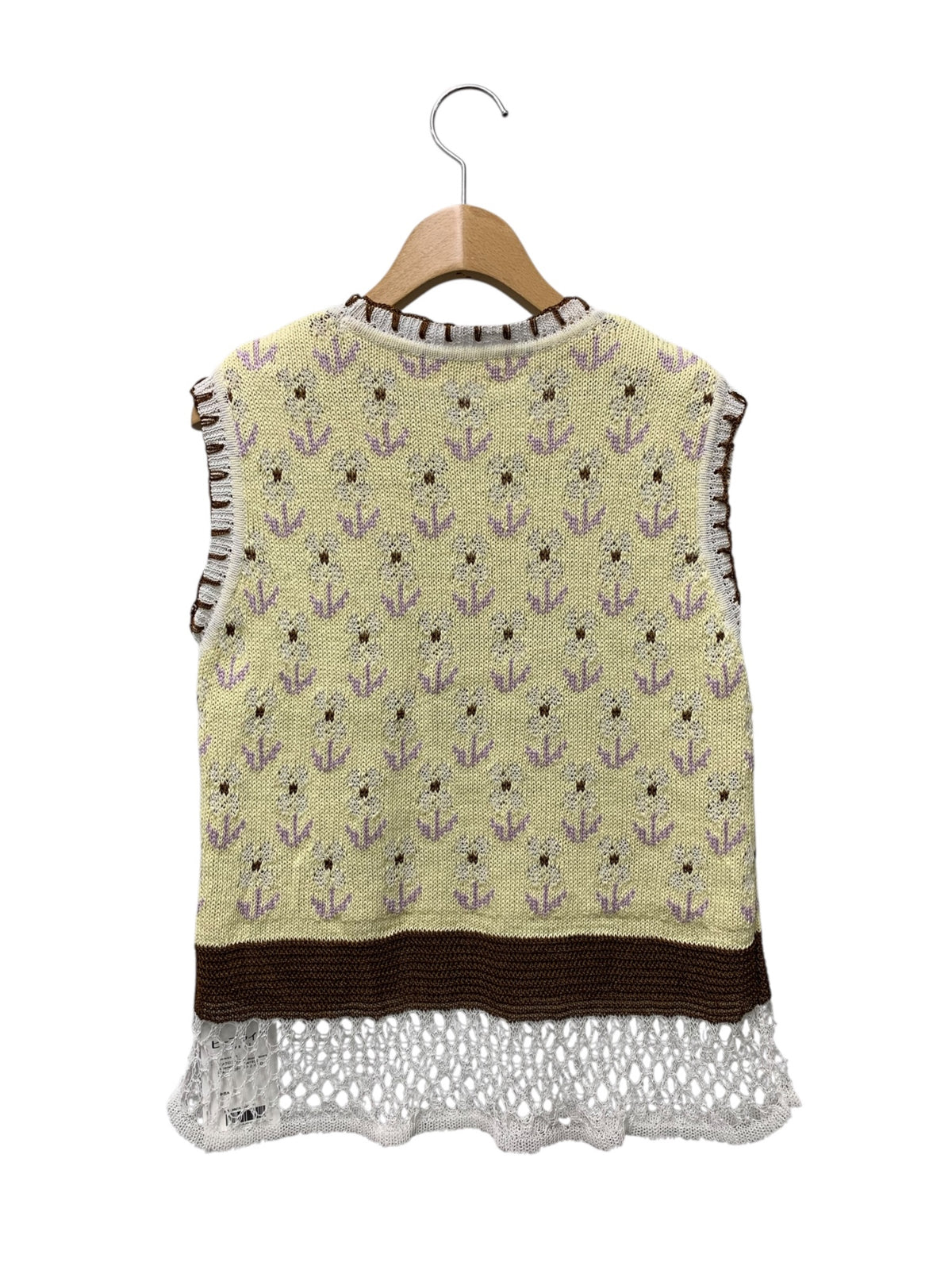 マメクロゴウチ Pedicel Square Jacquard Tops MM19SS-KN015 ニットベスト 2 イエロー 19SS ITALPJYP7D4K