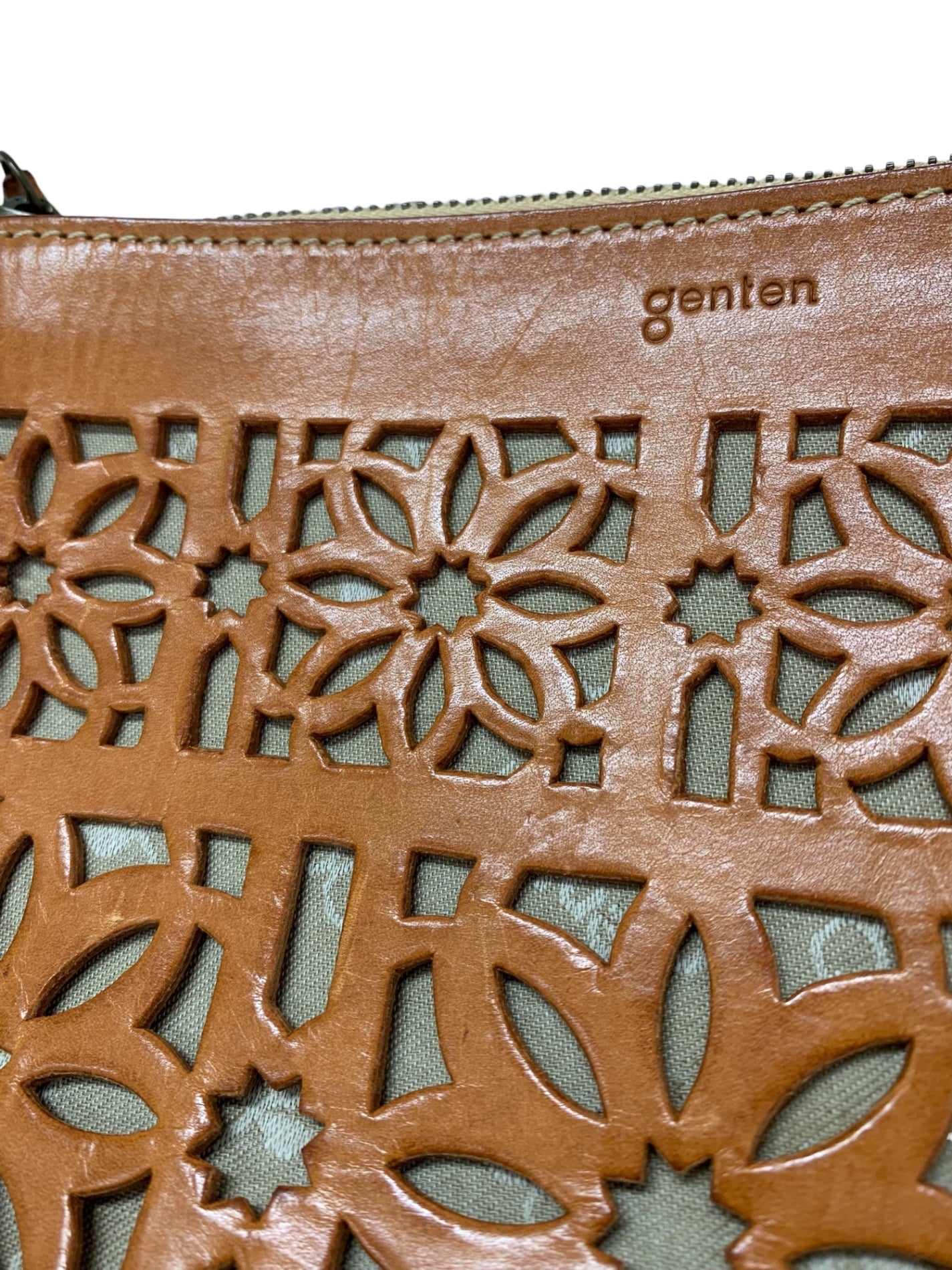 ゲンテン ショルダーバッグ ブラウン レザー フラワー カットワーク ITAVKPV7ZG5K 【SALE】
