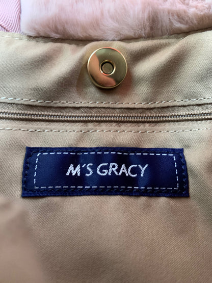 エムズグレイシー 394510 ハンドバッグ ピンク エコファー リボンハンドル ラインストーン ITJSAR0PD49I