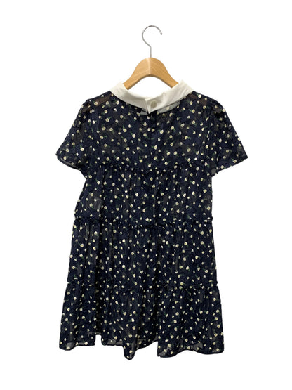 エムズグレイシー 410320 トップス 38 ネイビー 花 白襟 IT8CX775U0GX