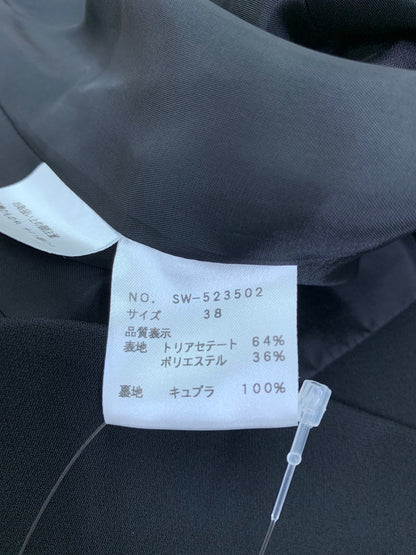 エムズグレイシー 523502 ワンピーススーツ セットアップ 38 ブラック リボン スカラップ ITBV3FEA3A4V