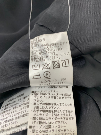 エムズグレイシー 414106 ノーカラージャケット 38 ブラック ティアード ITEV6LXH2XCG