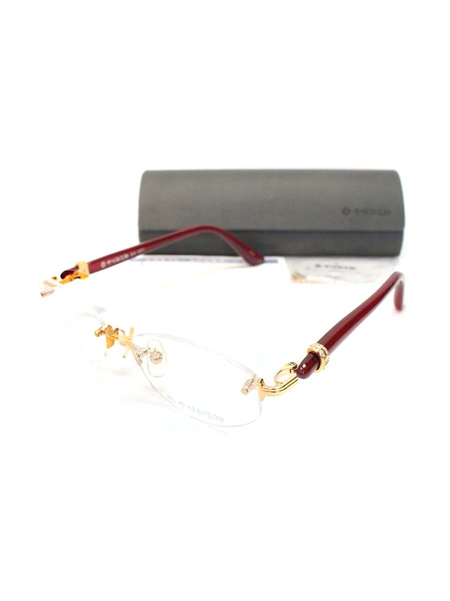 中村勘三郎 KN-2671 メガネ ゴールド/パープル シープホーン スワロフスキー リムレス C-4 ITASRXYZW8BW