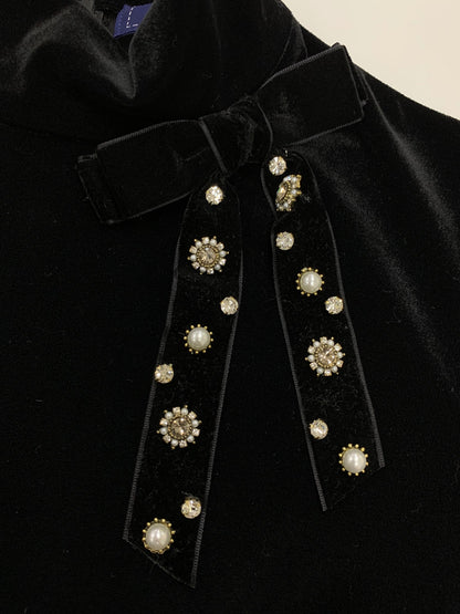 エムズグレイシー ハイネックベロアカットソー 315602 38 ブラック ブローチ付き ITLZ157D9CFK 【SALE】