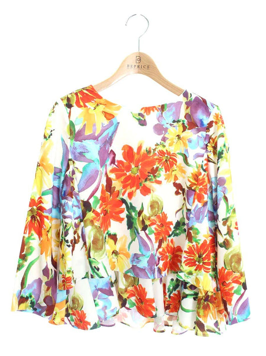 グレースコンチネンタル 36141211 トップス 36 ホワイト/マルチカラー フラワー IT9FJAO862JC