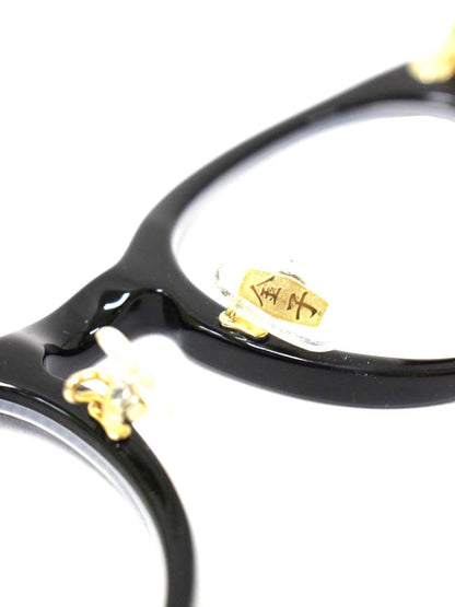 金子眼鏡 セルロイドシリーズ KC-58 BLS メガネ ブラック/ゴールド 飾り丁番 ボストンフレーム IT8MVS8TKW18