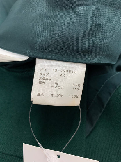エムズグレイシー 229510 コート 40 グリーン ウール混 ビジューボタン IT0PE5UK142H