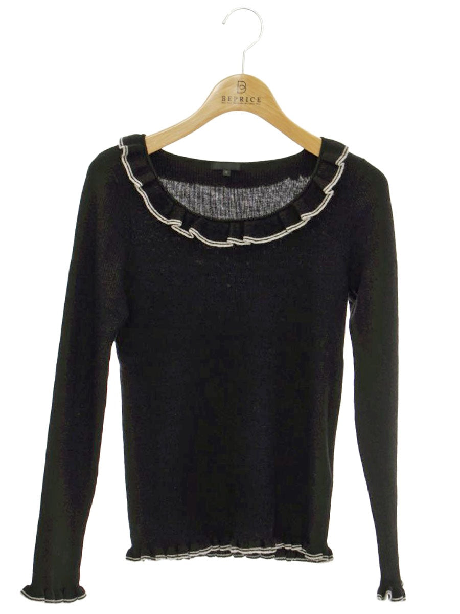 トゥービーシック W5N65-467-09 ニット 2 ブラック 衿フリル IT9DGV3IM13W