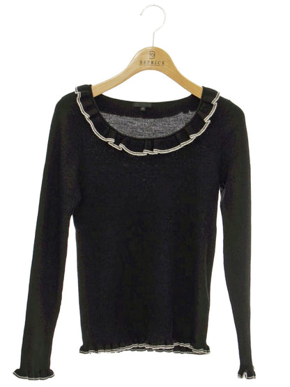 トゥービーシック W5N65-467-09 ニット 2 ブラック 衿フリル IT9DGV3IM13W