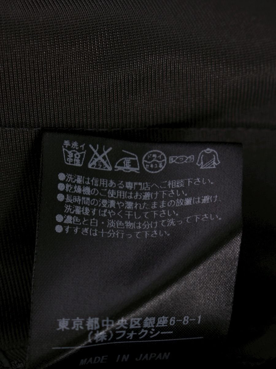 フォクシーニューヨーク ワンピース Rainyレディフレア 30130 40 チャコール 刺繍 くるみボタン ITIQYVRVT45Q