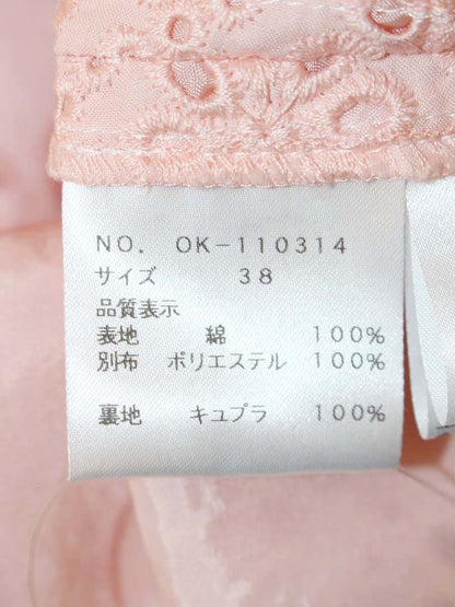 エムズグレイシー 110314 チュニック 38 ピンク カットワーク レース 花柄 IT154HI8D766