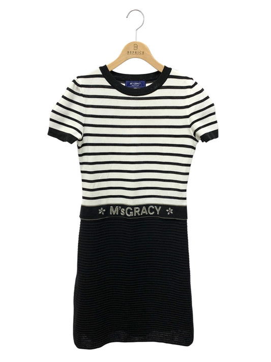 エムズグレイシー Border Knit One-piece 918320 ワンピース 38 ホワイト 切替 ボーダー ITM5SS5FBAMO