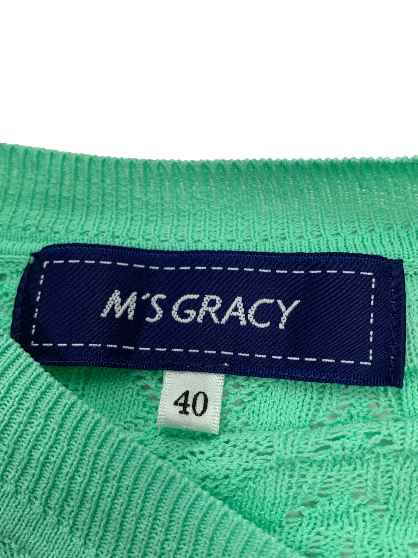 エムズグレイシー レーシー調 418334 カーディガン 40 グリーン レース ITW6YOBD1KRE