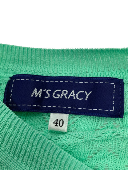 エムズグレイシー レーシー調 418334 カーディガン 40 グリーン レース ITW6YOBD1KRE