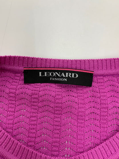 レオナールファッション 0397776 カーディガン 42 パープル 23SS アジサイ 刺繍 立体 ビジュー IT768JJUKT9Z