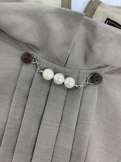 ポンヌフ BA1063 ワンピース 1 カーキグリーン 衿付き 袖フリル ITJ7IC9JW8TE