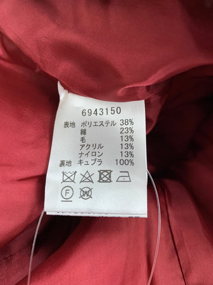 ルネ 6943150 ジャケット 34 レッド TISSUE ツイード カメリア Wジップ パール IT8PLMQRKE3U