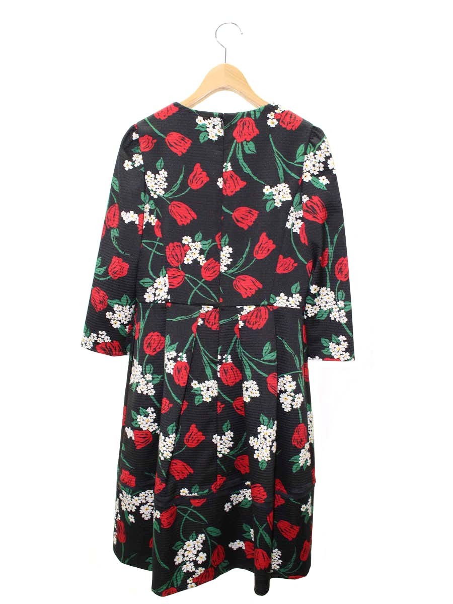 エムズグレイシー Tulip & Queen Anne's Lace Flower Dress 911559 ワンピース 38 ブラック IT9E3R4ZJVX7