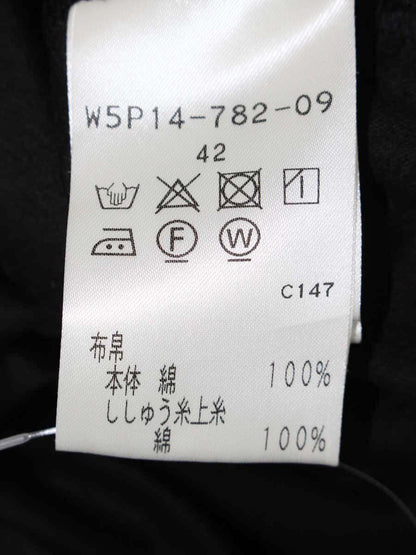 トゥービーシック W5P14-782-09 チュニック 42 ブラック カットワーク 刺繍 ITKTWC2821JC