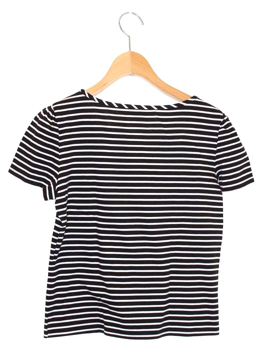 エムズグレイシー 915334 Tシャツ カットソー 38 ブラック ボーダー ハートモチーフ スパンコール IT55D02DAPPA