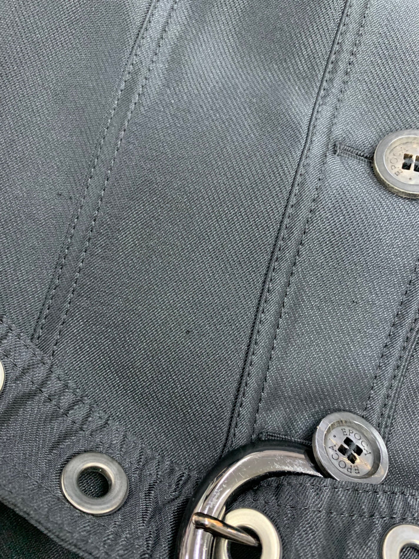 エポカ M5A03-526-09 ステンカラーコート 40 ブラック ヒョウ柄 IT8BBRNWYYL1