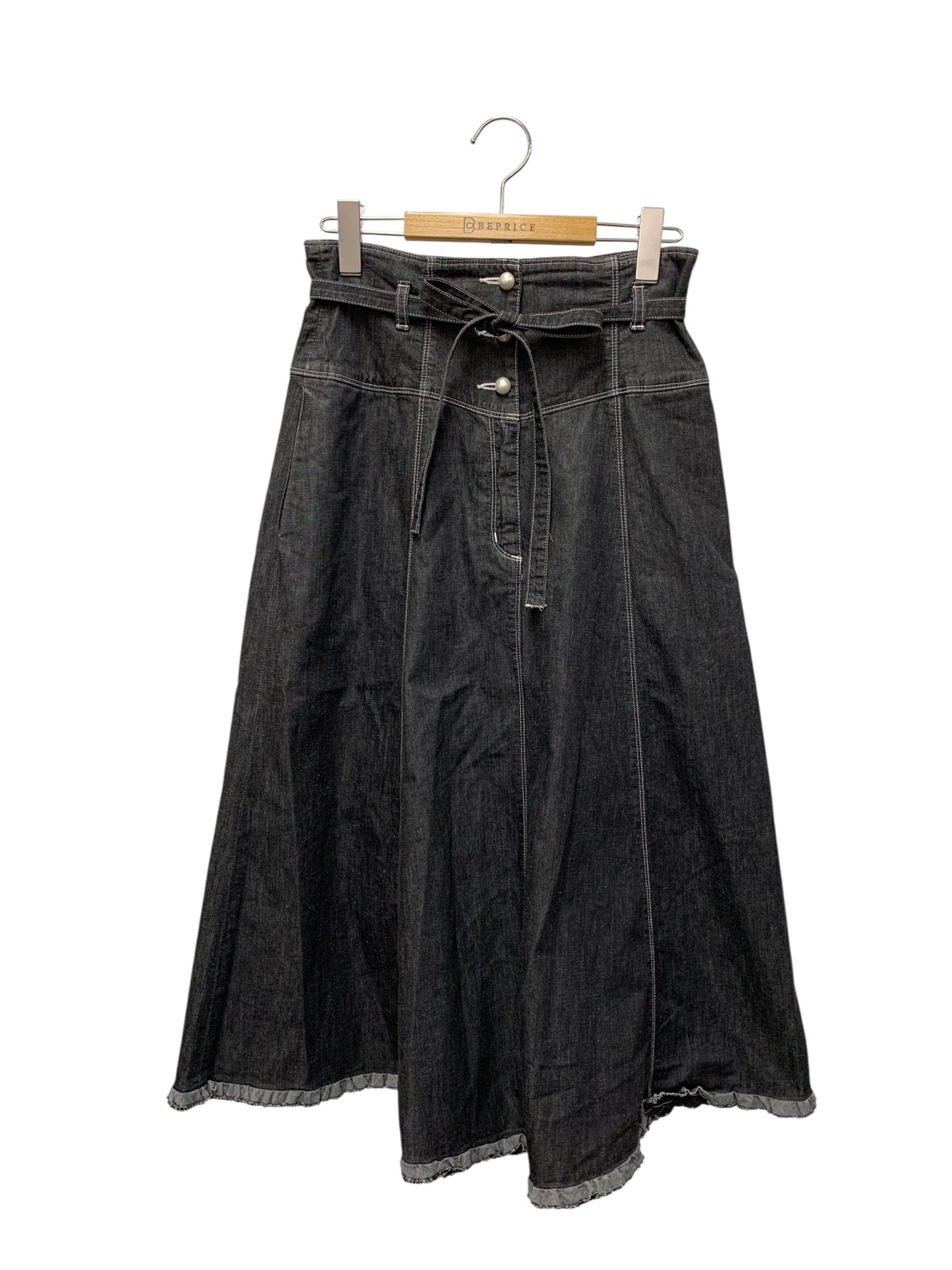 エムズグレイシー 317334 スカート 38 グレー デニム パール IT3ECWYIXQM4