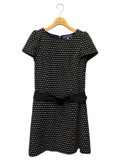 エムズグレイシー 321566 ワンピース 36 ブラック ウール混 ドット IT1LAK9SNA58