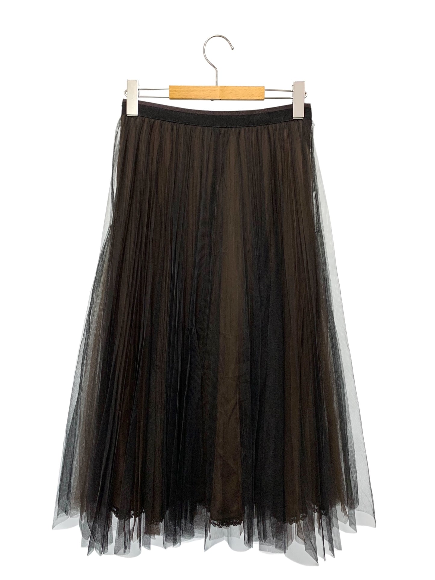 フォクシーブティック La Nouvelle 43757 スカート 38 ブラック ラ・ヌーヴェル チュール レイヤード ITTNL8G016LW