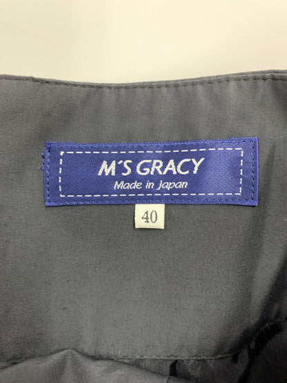 エムズグレイシー シフォンフラワープリント 517307 スカート 40 ネイビー ITQI8YB5GHPC