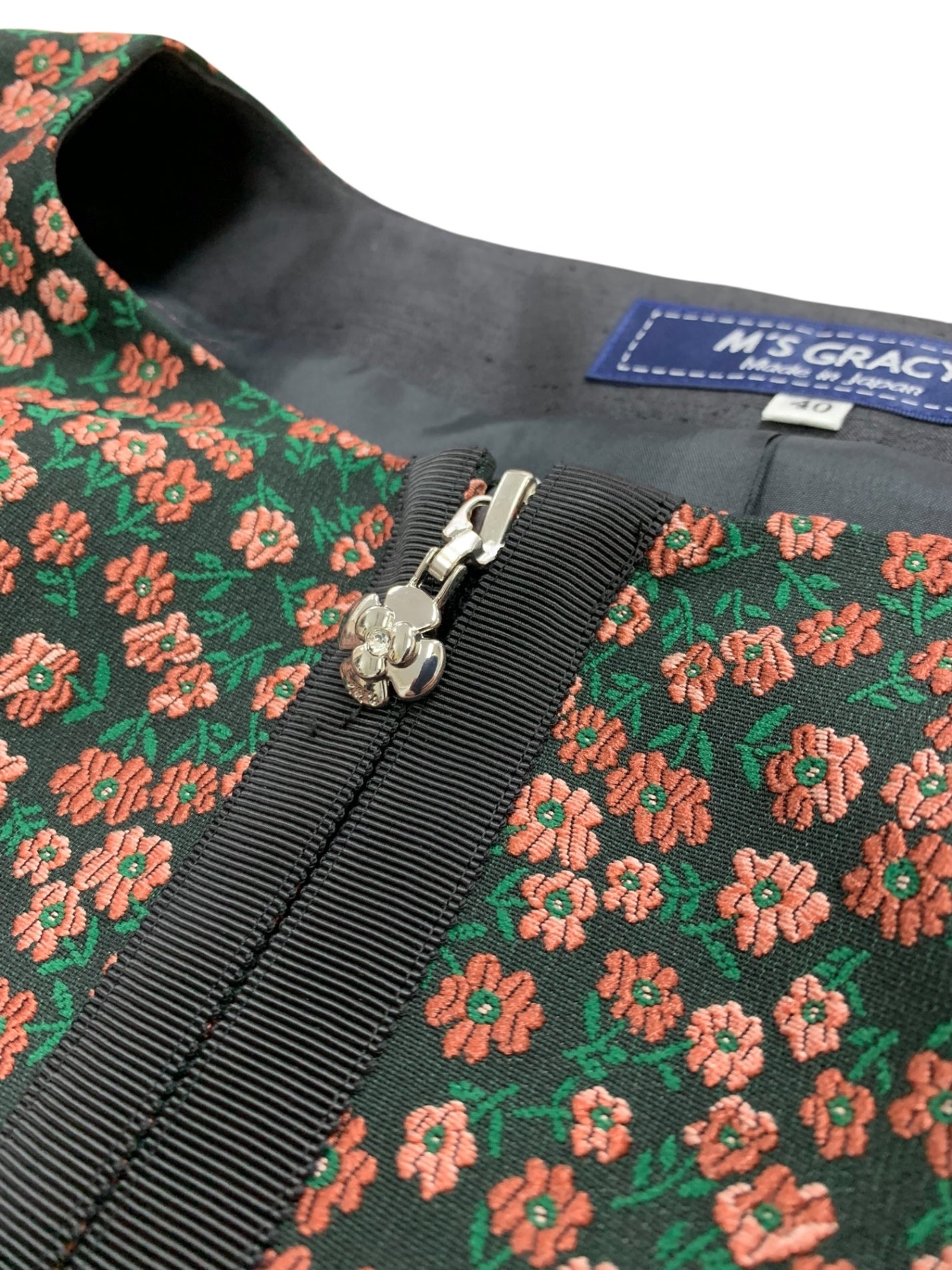 エムズグレイシー　花柄ジャガードワンピ　40 エムズグレイシー 花柄ジャガードワンピ 40 - メルカリ