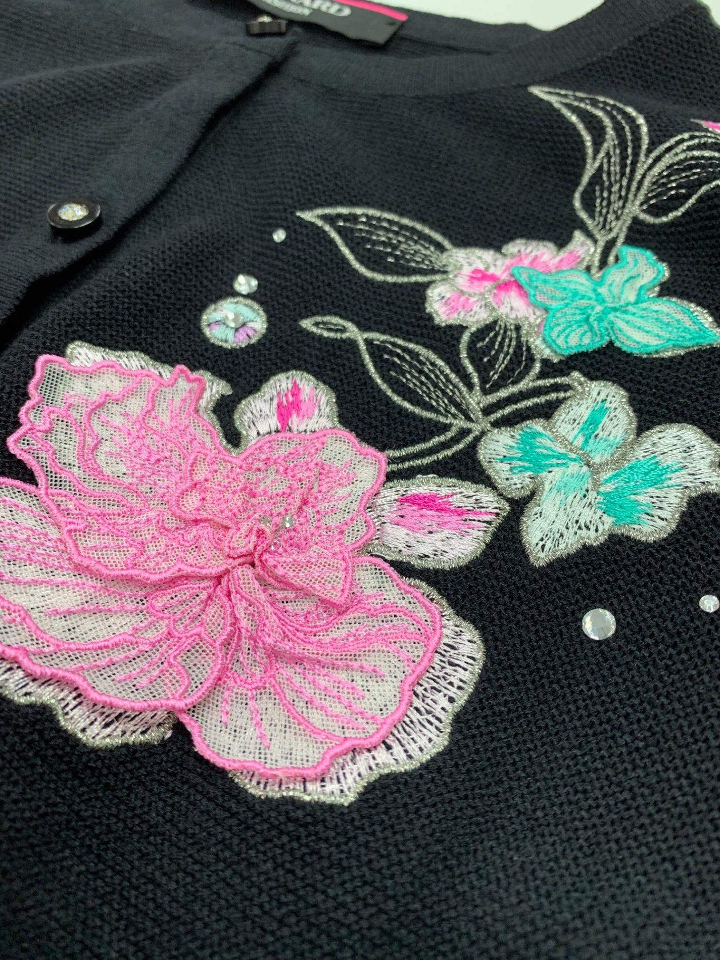 レオナールファッション 52F361351 カーディガン 4 ブラック 刺繍 IT4UU3NGMFYS