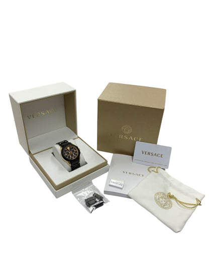 ヴェルサーチェ VEM8 腕時計 ブラック メデューサ クロノグラフ デイト ITD74F2J7KO0